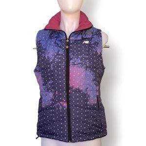 New Balance Puffer Vest Jacket Purple Pink Medium